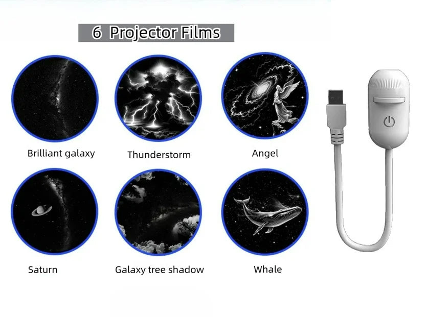 2-in-1 Mini Galaxy Star Projector — Starry Sky Night Light for Bedroom & Home Decor