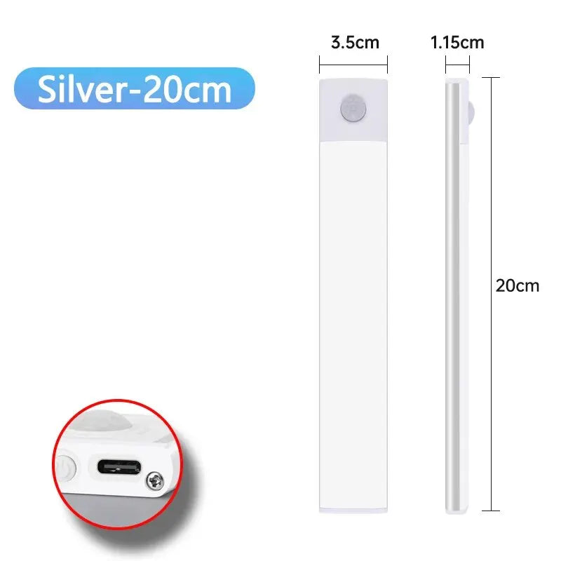 Wireless Rechargeable Motion Sensor LED Light – Auto-On Night Illumination for Cabinets & Wardrobes