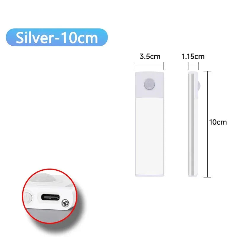 Wireless Rechargeable Motion Sensor LED Light – Auto-On Night Illumination for Cabinets & Wardrobes