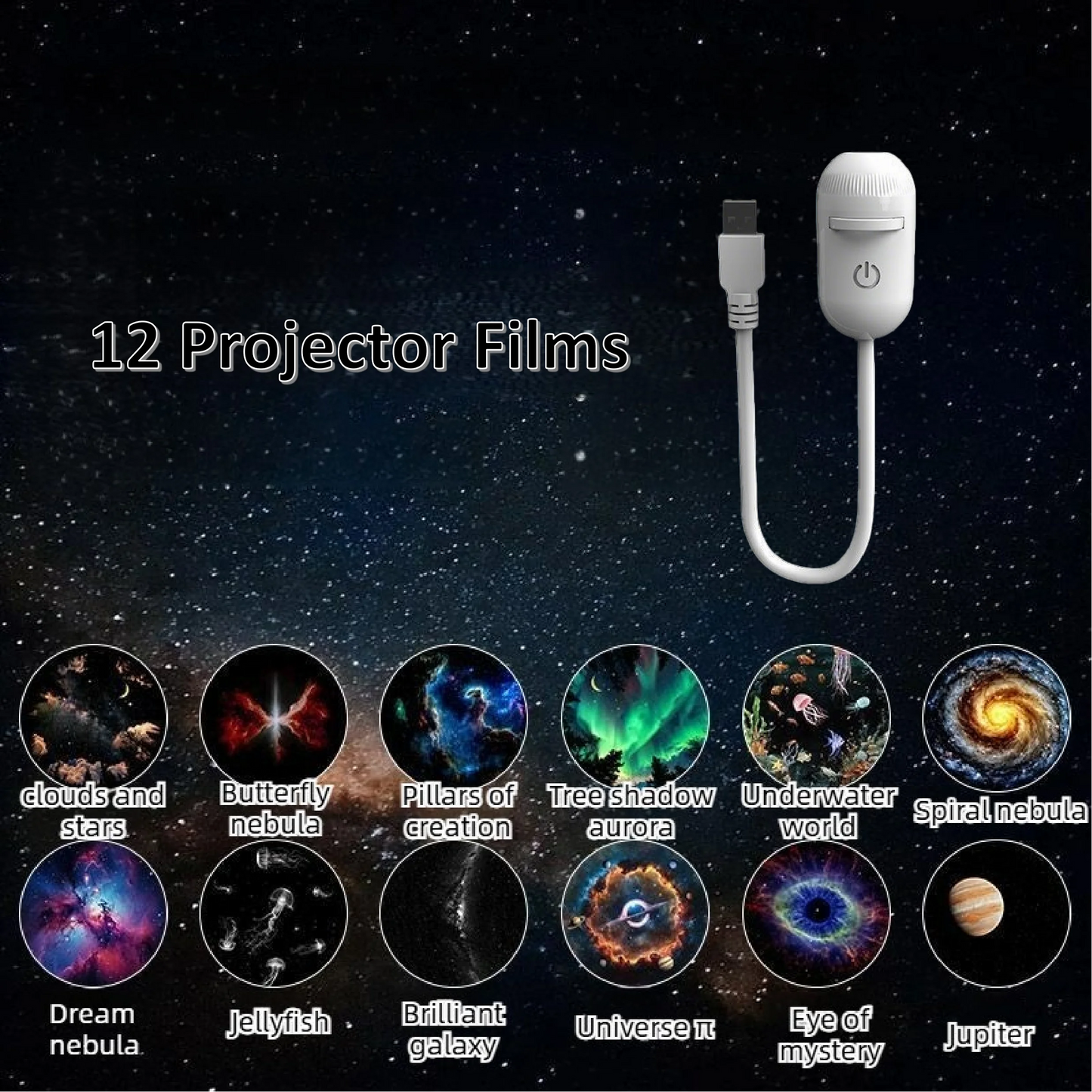2-in-1 Mini Galaxy Star Projector — Starry Sky Night Light for Bedroom & Home Decor