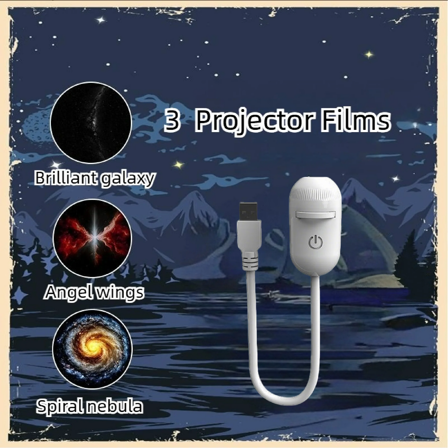2-in-1 Mini Galaxy Star Projector — Starry Sky Night Light for Bedroom & Home Decor