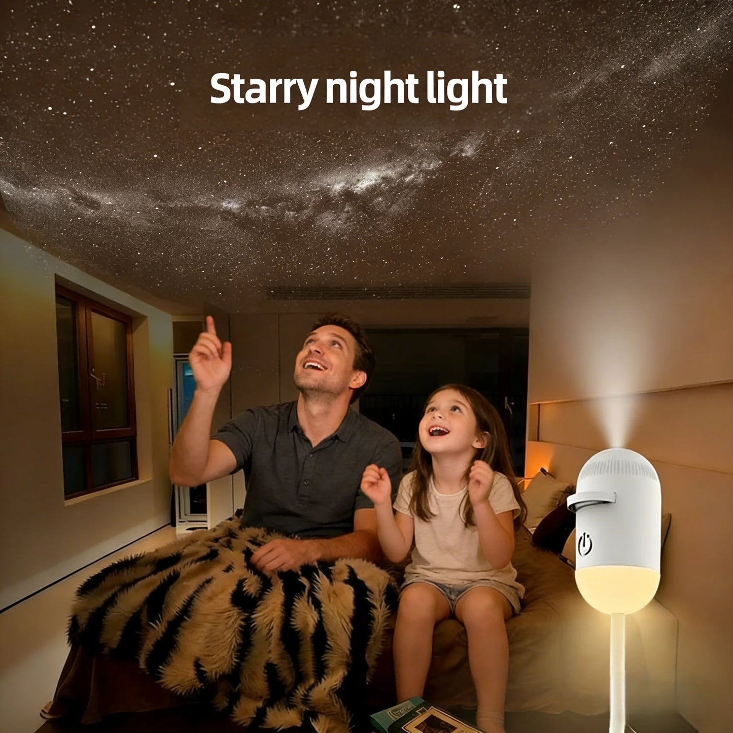 2-in-1 Mini Galaxy Star Projector — Starry Sky Night Light for Bedroom & Home Decor