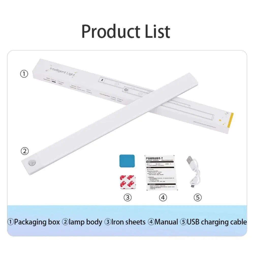 Wireless Rechargeable Motion Sensor LED Light – Auto-On Night Illumination for Cabinets & Wardrobes