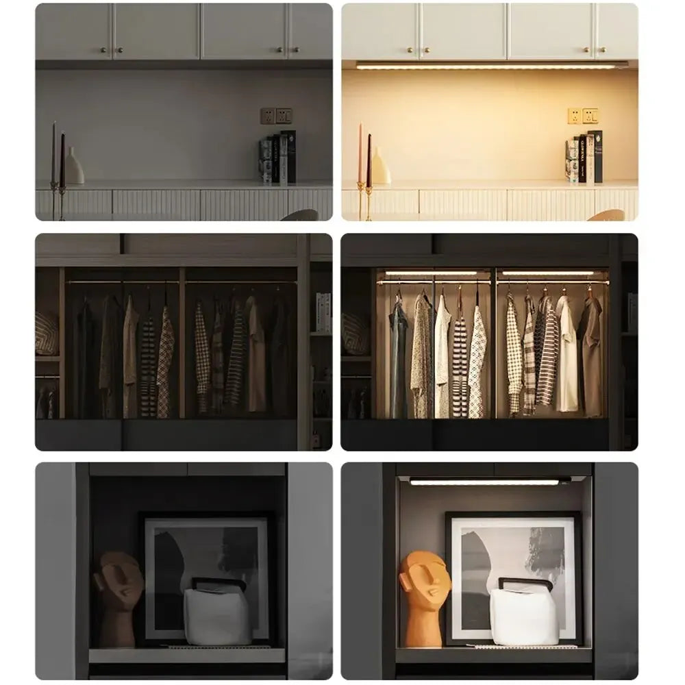 Wireless Rechargeable Motion Sensor LED Light – Auto-On Night Illumination for Cabinets & Wardrobes