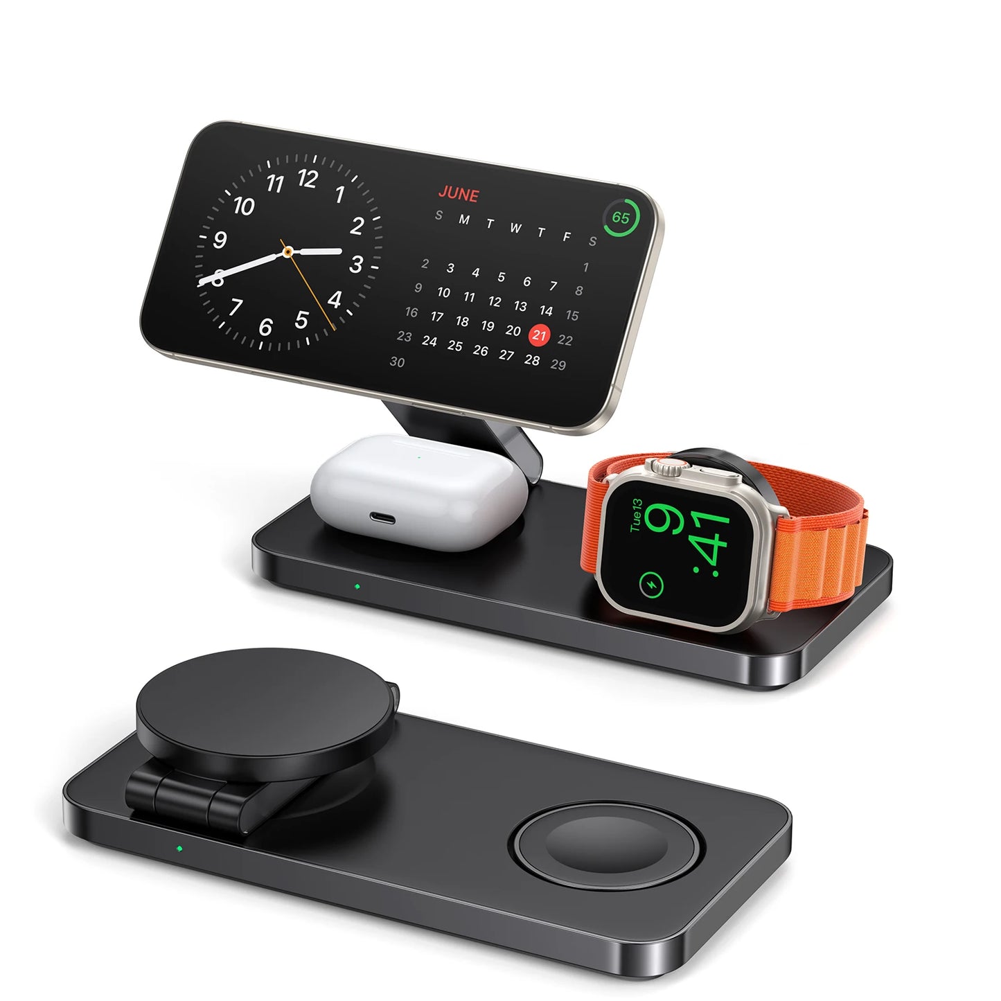 3-in-1 Foldable Magnetic Wireless Charging Station for iPhone, Apple Watch & AirPods