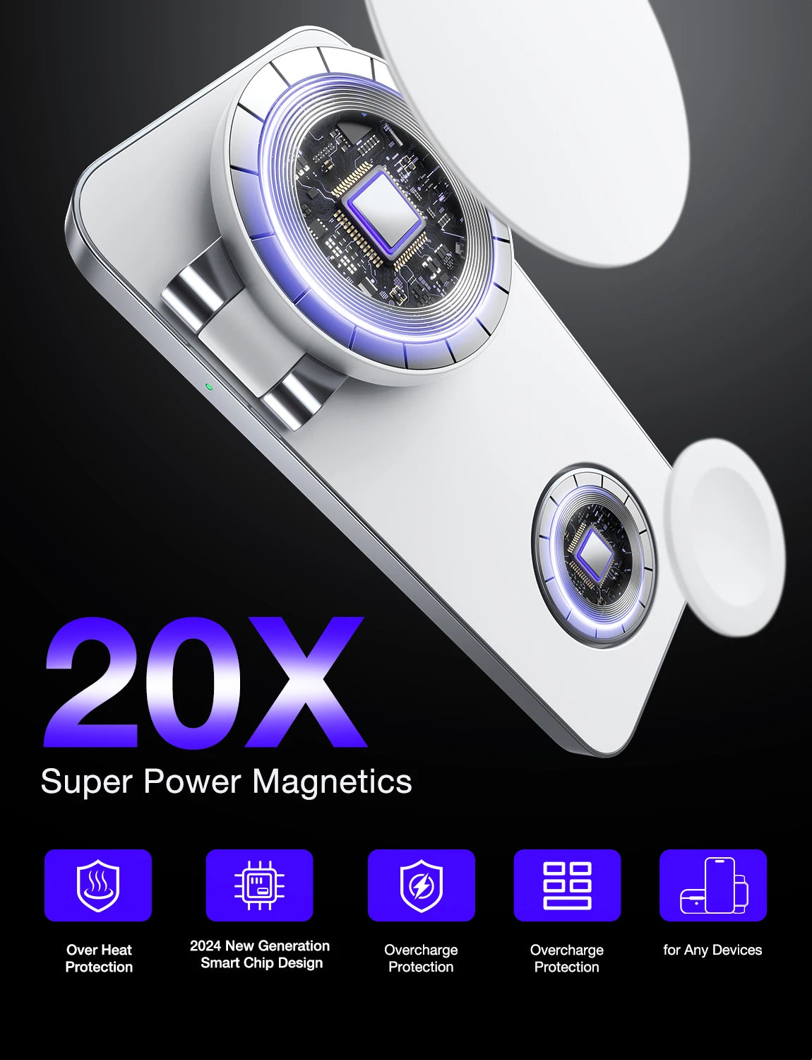 3-in-1 Foldable Magnetic Wireless Charging Station for iPhone, Apple Watch & AirPods